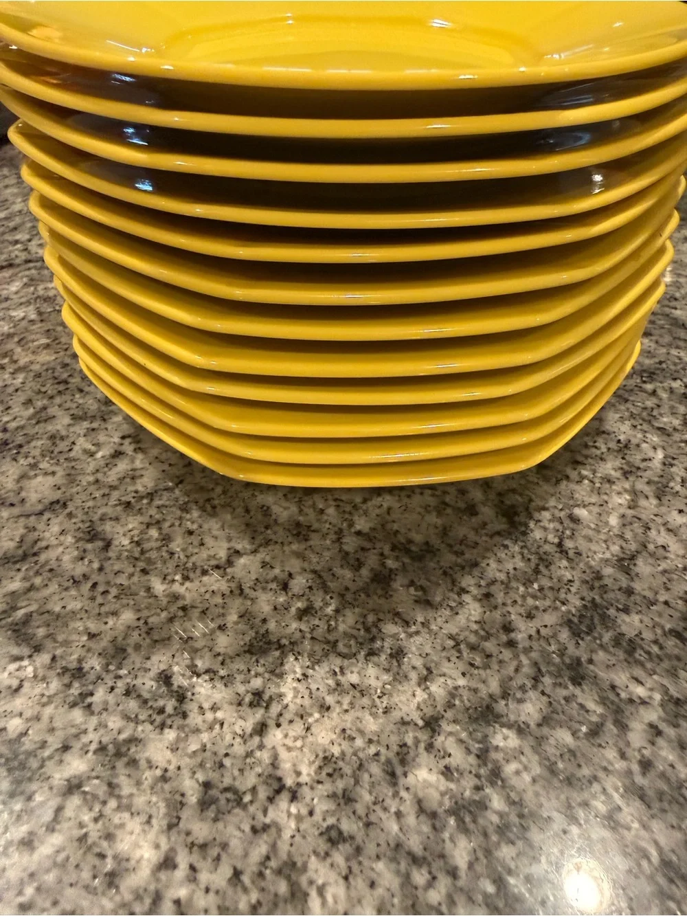 Fitz and Floyd 1978 Total Color Yellow Octagonal Side Plates - set of 12